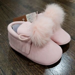 Pink Moccasins with Pompom
